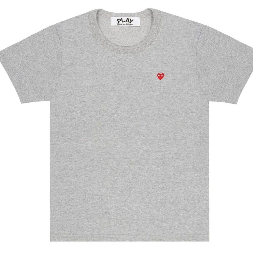 Comme des Garçons PLAY Gray Pixel Heart T-Shirt Men’s Small Japan BNWT
